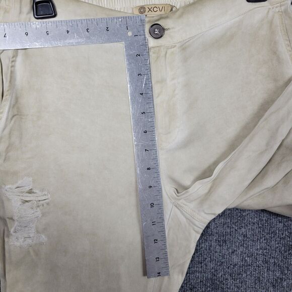 NWT XCVI Beige 22129 Fawn Tencel Stretch Twill Distressed Pants SIZE SMALL - Picture 9 of 16